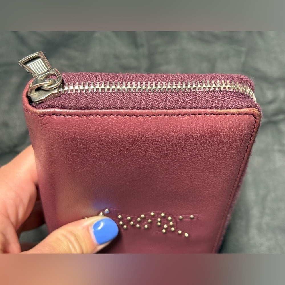 YSL pink Cassandra studded zip around wallet - Picture 6 of 16